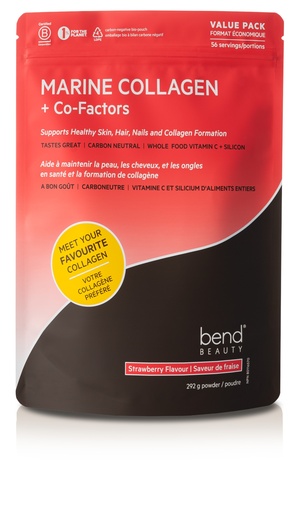 [58652] Bend Beauty Collagène Marin + Co-Facteurs Saveur de Fraise Format Économique 292g