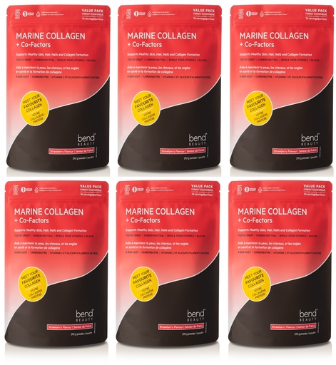 [58652x6] Bend Beauty Marin Collagen + Co-Facteurs Strawberry Value Pack 292g x6